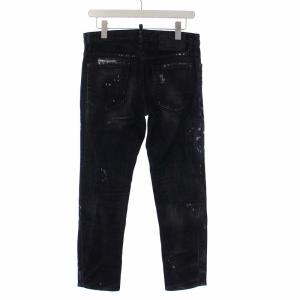 DSQUARED2 ICON 18AW BOYFRIEND JEAN デニムパンツ ジーンズ ダメージ加工 38 M 黒 ブラック S75LB0061