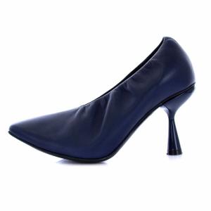 PIERRE HARDY パンプス スクエアトゥ ピンヒール ハイヒール レザー 36 23cm 紺 ネイビー