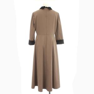 Diagram GRACE CONTINENTAL 21AW 刺繍衿付ジャージワンピース ロング ワンピース つけ襟 長袖 36 S 茶 ブラウン