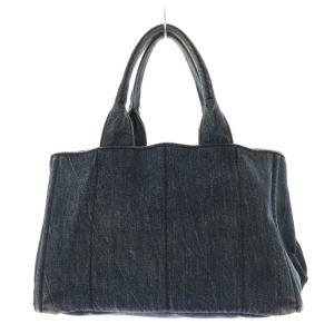 PRADA カナパM トートバッグ  ロゴ デニム AVIO ブルー インディゴ B1877B OH