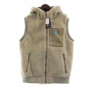 FIBERPILE THERMO VEST ボアベスト フード ジップアップ XL グレー系
