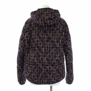 PRADA SPORT 28A628 中綿ジャケット アウター ジップアップ フード 総柄 42 ブラウン系