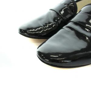 Repetto パテントレザーノアール Patent leather Noir パンプス ラウンドトゥ ローヒール エナメル 39 24.7cm