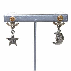 CHANEL 17B ピアス スター ムーン ココマーク ラインストーン ゴールド シルバー