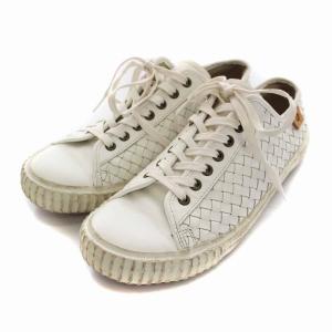 SPINGLE MOVE スニーカー ローカット シューズ 編み込み レザー SS 24cm 白 ホワイト