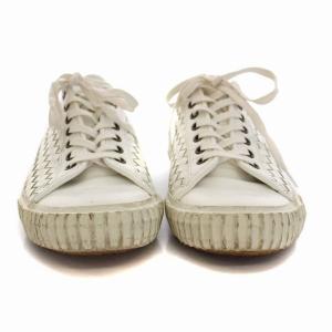 SPINGLE MOVE スニーカー ローカット シューズ 編み込み レザー SS 24cm 白 ホワイト