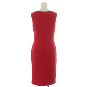 EMPORIO ARMANI ワンピース ドレス ひざ丈 ノースリーブ タイト 3H2A8R 2J78Z ストレッチ イタリア製 42 M 赤 レッド