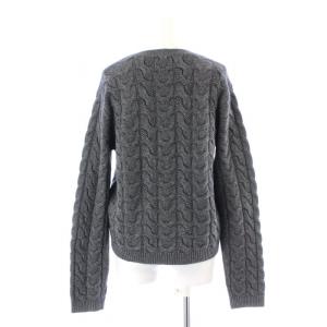 Max Mara SFILATA ケーブルニット セーター 長袖 クルーネック ウール カシミヤ混 L グレー