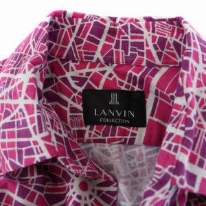 LANVIN COLLECTION 20AW コットンシャツ 長袖 総柄 48 L ピンク パープル 紫