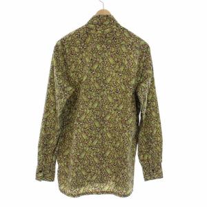 LANVIN COLLECTION 22AW コットンシャツ 長袖 総柄 46 M 緑 グリーン