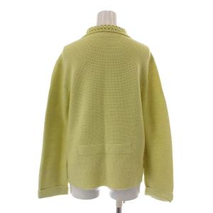 Leilian カーディガン 長袖 コットン 11 L 黄緑