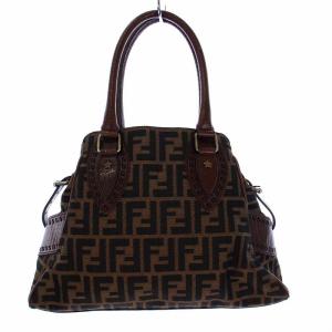 FENDI エトニコ ズッカ柄 ハンドバッグ トートバッグ ブラウン 8BN157