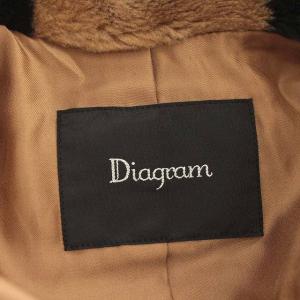 Diagram 19AW エコファージャケット ボア ジャケット チェック ブルゾン 36 S 茶 ブラウン