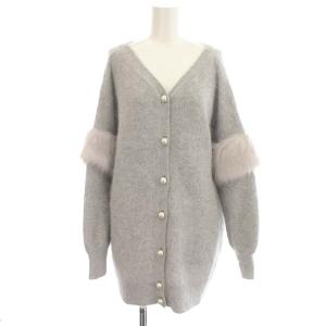 21AW カーディガン アンゴラ ニット ファー 36 S グレー