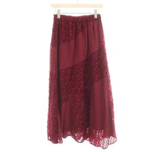 GRACE CONTINENTAL 21AW シャギー スカート ロング フレア 36 S 赤 ボルドー