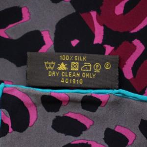 LOUIS VUITTON ストール マフラー レオパード柄 シルク グレー ピンク