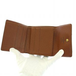 LOUIS VUITTON ポルトモネ ビエ カルト クレディ モノグラム Wホック 三つ折り財布 茶 ブラウン M61652