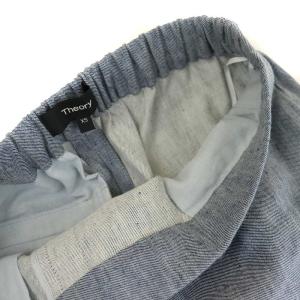 Theory 21SS LINEN DENIM WIDE PULL ON ワイドパンツ デニム イージー 麻 リネン XS 青 ブルー 1106425