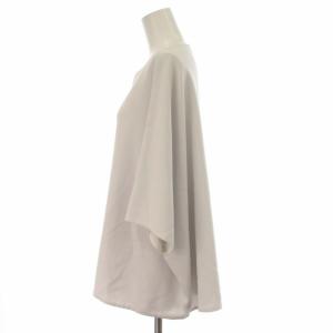 ENFOLD カットソー ニット ボートネック プルオーバー オーバーサイズ 半袖 38 M ライトグレー