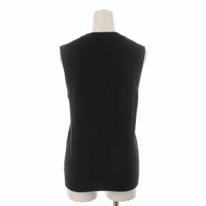 ENFOLD ニット カットソー クルーネック プルオーバー 絹 シルク ノースリーブ 36 S 黒 ブラック