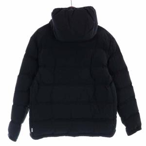 Papas + ダウンジャケット ミドル丈 ハイネック ジップアップ フード L 黒 ブラック