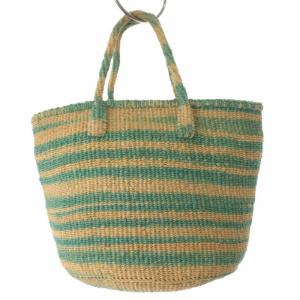 Ron Herman かごバッグ バスケット トートバック ボーダー ベージュ 緑 グリーン