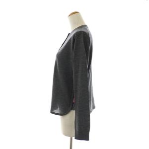 PAUL SMITH 22AW ベーシックニットサイドストライプカーディガン 長袖 クルーネック ウール M グレー ピンク 茶色 ブラウン KRPSNW0930