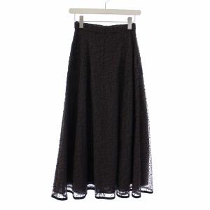 TOCCA 19AW STICKスカート フレア ロング ストライプ 総柄 0 S 茶 ブラウン タグ付き