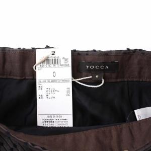 TOCCA 19AW STICKスカート フレア ロング ストライプ 総柄 0 S 茶 ブラウン タグ付き