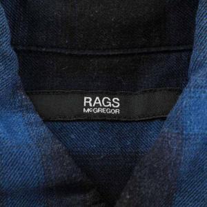 Rags Mcgregor シャツ カジュアルシャツ 長袖 チェック S 青 ブルー 黒 ブラック