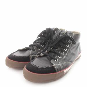 SPINGLE MOVE × alfredo BANNISTER サイドジップ スニーカー ハイカット レザー 26cm 黒 ブラック