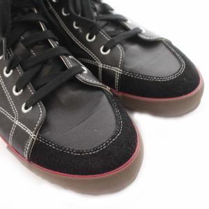 SPINGLE MOVE × alfredo BANNISTER サイドジップ スニーカー ハイカット レザー 26cm 黒 ブラック