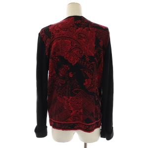 LEONARD FASHION ニットジャケット シングル 1B リブ ラインストーン スパンコール 総柄 ウール