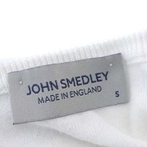 JOHN SMEDLEY ニット カットソー コットン 薄手 長袖 S 白 ホワイト
