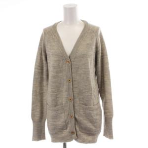 カーディガン ニット 長袖 Vネック ウール 2 M グレー