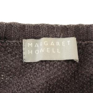 MARGARET HOWELL リネン カーディガン ニット 麻混 シルク混 長袖 F 茶 ブラウン