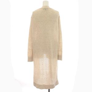 Theory ロング カーディガン 麻混 リネン ニット 長袖 S ベージュ
