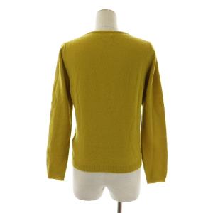 MARGARET HOWELL ニット セーター Uネック プルオーバー 長袖 カシミヤ 2 M 黄色 イエロー
