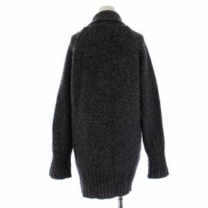 MHL. ショールカラーカーディガン 長袖 ウール リネン 2 M 黒 ブラック グレー 578-264272