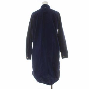 MHL. シャツワンピース ひざ丈 長袖 2 M 紺 ネイビー