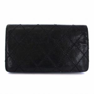 CHANEL ココマーク ビコローレ 長財布 二つ折り レザー ブラック