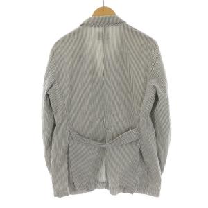 Engineered Garments テーラードジャケット シングル 3B カジュアル バックベルト ストライプ M 白 ホワイト グレー