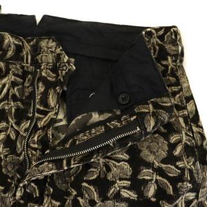 Engineered Garments コーデュロイパンツ バックベルト 花柄 32 M チャコールグレー ベージュ