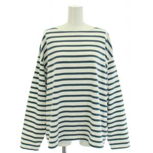 イエナ別注 21SS バスクワイドカットソー バスクシャツ 長袖 ボーダー 1 S 白 ホワイト 青 ブルー