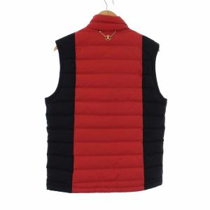 MARK&LONA スタンドネックダウンベスト スカル ロゴ 48 赤 黒 MLM-1C-AD02