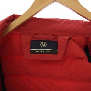 MARK&LONA スタンドネックダウンベスト スカル ロゴ 48 赤 黒 MLM-1C-AD02