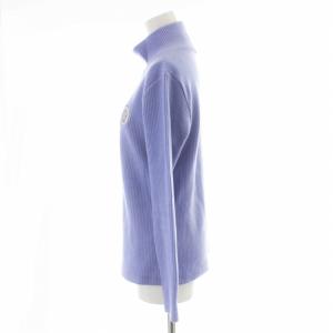 23区 GOLF 22AW グランサーモ モックネック カットソー リブニット 長袖 アクリル 2 M 紫 パープル KKVLNW0504