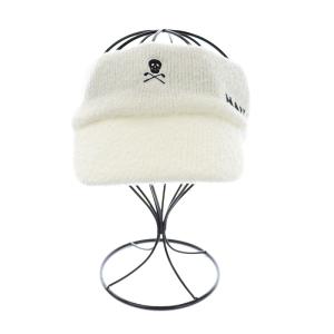 MARK&LONA ニットサンバイザー 帽子 ゴルフウェア スカル ドクロ ラインストーン F 白 ホワイト 黒 ブラック MLF-1C-FC20