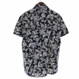 RALPH LAUREN ボタンダウンシャツ カジュアルシャツ コットン ポケット 花柄 半袖 S 黒 ブラック