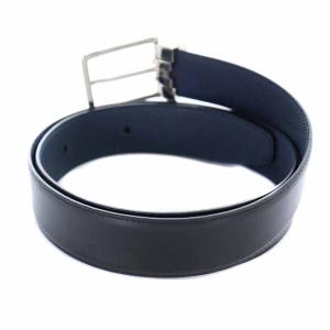 dunhill ベルト バックル レザー 紺 ネイビー